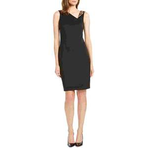 Abito tubino comodo da donna Calvin Klein nero taglia 8 con dettagli animalier - Product Image 1