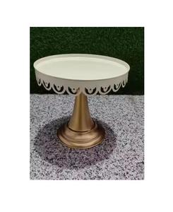 Présentoir à gâteaux rond en aluminium à 2 niveaux avec base en nickel brut pour la cuisine et la décoration de mariage - Product Image 3