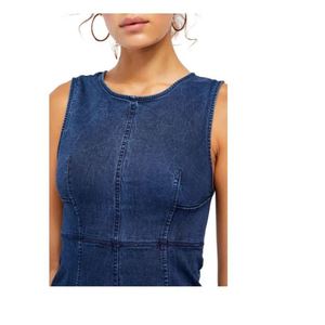 Abito Mini in Denim Blu Navy Alex Chambray da Donna Free People, Taglia 2, Stile Semplice e alla Moda - Product Image 3
