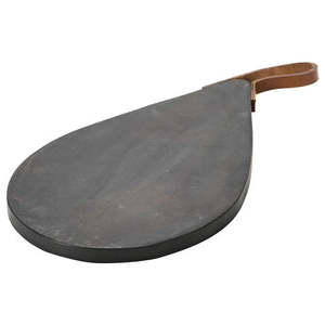 Planche à découper en bois massif réversible écologique avec rainure pour le jus pour servir les charcuteries, les fruits et les légumes - Product Image 4