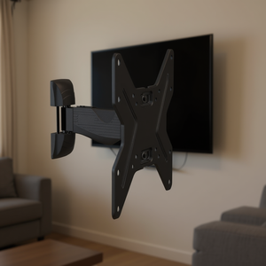 Soporte de Pared para Monitor de TV ELBIS200, VESA 200 x 200, Dos Articulaciones, Color Negro, para Ganchos y Rieles - Product Image 3