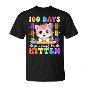 Maglietta Promozionale per Ragazze '100 Days Must Be Kitten Cat' - 100° Giorno di Scuola - Product Image 2