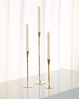 Ensemble de 3 chandeliers dorés hauts en laiton, porte-bougies écologiques modernes, centre de table de Noël, décoration de mariage et de fête