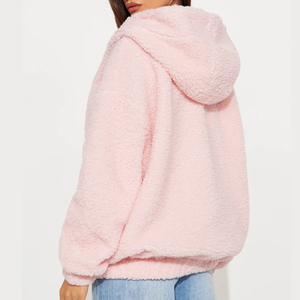 Veste bomber ample en tissu doux pour femme, design tendance 2026 / Veste bomber élégante en sherpa confortable et décontractée pour femme 2026 - Product Image 4
