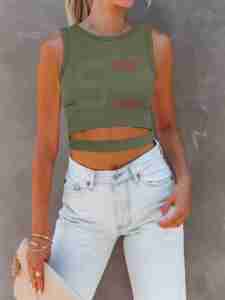 Women's Clothing Summer 2025 <b>Crop</b> <b>Top</b> Femme High Quality Knitted <b>Tops</b> for Women Custom Logo Ribbed Tank <b>Top</b> - Product Image 3