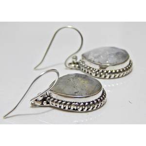 ต่างหูเงินแท้925แบบดั้งเดิมพลอยควอตซ์มูนสโตนธรรมชาติของขวัญวันครบรอบที่สมบูรณ์แบบสำหรับเงินของเธอ - Product Image 5