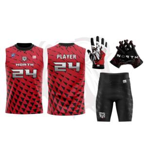 Estilo americano 7v7 Juego de compresión de fútbol juvenil 18 Uniformes sublimados personalizados 7on7 Técnicas impresas 7 en 7 Uniformes de fútbol - Product Image 4