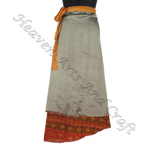 ชุดชายหาดผ้าไหมวินเทจกระโปรงยาว38นิ้วเดรสเกาะอกมีสายคล้องคอยาวลายดอกไม้สวยงามกระโปรงห่อมหัศจรรย์อินเดีย - Product Image 5