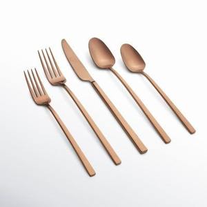 ชุดเครื่องเงินสแตนเลสสตีลชุบทอง5ชิ้นชุดเครื่องใช้บนโต๊ะอาหารสแตนเลสสตีลบดเพชรสุดหรูใหม่ - Product Image 5