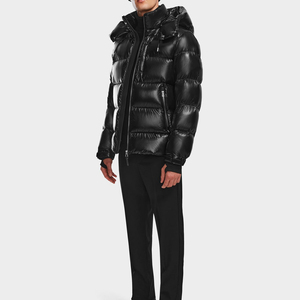 Ventes chaudes, vestes matelassées pour hommes d'hiver, fermeture éclair, poches croisées, capuche, manches longues, poignets à velcro, coupe régulière, broderie, imperméable - Product Image 4