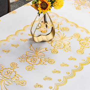 Boen ren bảng vải bán buôn không thấm nước chất lượng cao Bảng bìa cho Đảng nhựa bền ngoài trời vàng ren Khăn trải bàn - Product Image 5