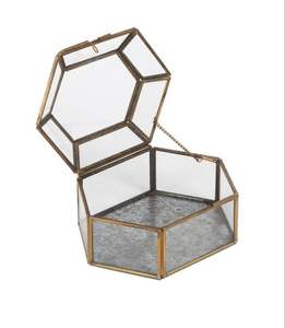 Caja de Joyería Decorativa de Metal y Vidrio, Centro de Mesa Perfecto para Dormitorio, Tocador, Decoración Elegante para el Hogar - Product Image 5