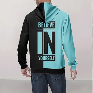 Sudadera con capucha de hombre de moda de alta calidad de algodón con logotipo personalizado/ropa de calle de moda Sudadera con capucha de gran tamaño acogedora de invierno de bloque de color 2025 - Product Image 4