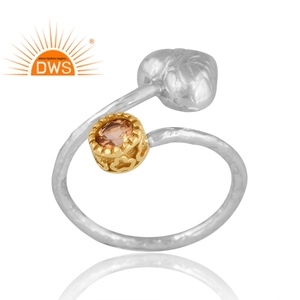 Nouveautés Bague en argent 925 avec pierre précieuse citrine naturelle Bijoux personnalisés pour femmes Cadeau pour elle Fabricant de bijoux indien - Product Image 1