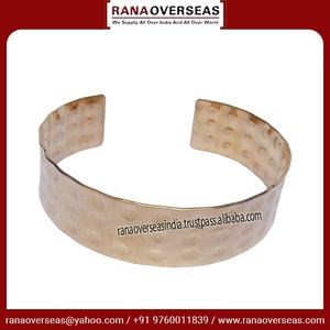 Handmade Hammered Brass <b>Bracelet</b> <b>Adjustable</b> Open Cuff <b>Bracelet</b> for Men Women Textured Stylish Jewelry - Product Image 2