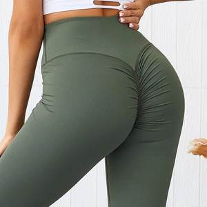 High Women's Scrunch Butt Gym Fitness Athletic Leggings Pantalones de Yoga de LICRA de nailon transpirable con efecto push-up de estilo Hip Hop - Product Image 3