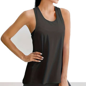 Oem nuevo diseño de alta calidad de algodón de secado rápido transpirable logotipo personalizado patrón sólido para el verano gimnasio ejercicio mujeres camisetas sin mangas - Product Image 3