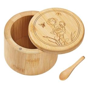 Caja de almacenamiento para Salero y pimentero de madera antigua para cocina casera, cuenco para especias y sal de hierbas de madera más vendido - Product Image 5