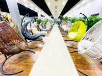 Fauteuil suspendu Eggchair de haute qualité en métal au design moderne pour une utilisation en intérieur/extérieur avec support pour chambre à coucher, hôtel, parc