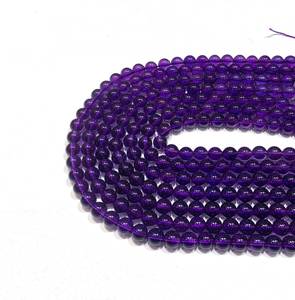 Cuentas Redondas de Amatista Natural de Color Morado, Grado Premium, Certificadas por IGI, Material de Piedra Preciosa Clásica para Joyería, Artesanía y Uso Espiritual - Product Image 1