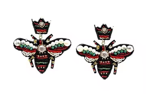 MD Handicrafts-Boucles d'oreilles brodées reine des abeilles, meilleur cadeau de qualité pour femmes et filles, faites à la main pour les fêtes. - Product Image 5