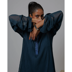 Robe Kurti en Indigo de Style Indien pour Femmes, Vêtement Ethnique à la Mode au Meilleur Prix - Product Image 2