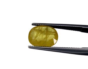 Alta calidad fina 100% Zafiro Amarillo Natural forma ovalada calentada 5,20 quilates tamaño del anillo septiembre piedra natal para anillo y astrología - Product Image 2
