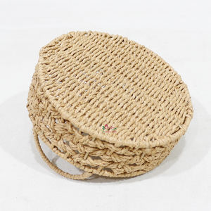 Artex Dong Thap Water Hyacinth Woven <b>Basket</b>, Round Serving Tray with <b>Handles</b> for Home Decor - Product Image 5