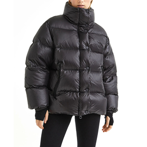 Manteau lourd à capuche rembourré Bouffant de créateur Surdimensionné Bulle Hiver Noir Personnalisé Hommes Brillant Doudoune avec Poche sur les Manches - Product Image 1