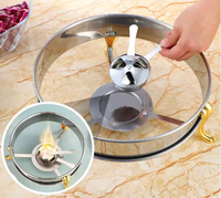 Chauffe-Plats Professionnel Rond en Acier Inoxydable 201 de 9L pour Buffet d'Hôtel, Alimenté au Gaz, avec Maintien au Chaud de 6 à 8 Heures