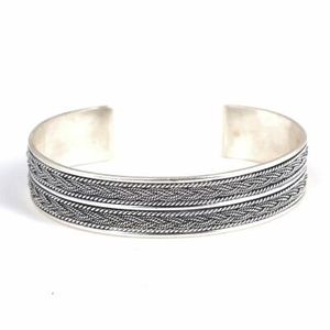Handmade 925 Sterling <b>Silver</b> 2-Compartment Filigree Fashion <b>Cuff</b> <b>Bracelet</b> - Product Image 1