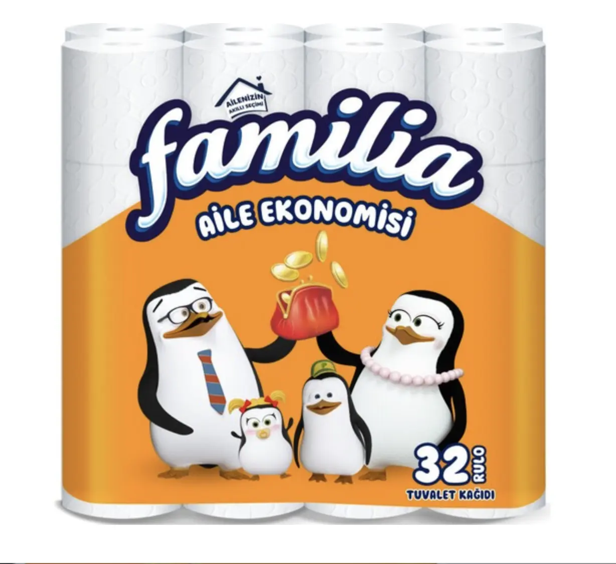 En iyi fiyat tuvalet kağıdı kağıt rulosu Familia tuvalet kağıdı ekonomik paket kutusu 32 toptan