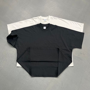 Camiseta de gran tamaño Unisex 100% algodón diseño liso ropa de calle básica holgada para hombres y mujeres tela de Jersey teñida lisa - Product Image 4