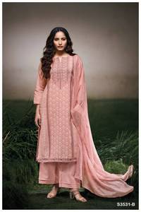 ชุดเล่น Salwar ผ้าลินินผ้าฝ้ายพิมพ์ลายแฟนซีพร้อมปักด้วยมือของสะสมลูกไม้สำหรับงานลำลองและงานปาร์ตี้ - Product Image 2