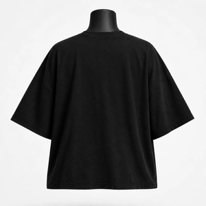 <b>Women's</b> Oversized <b>Black</b> Crew Neck T-Shirt Short Sleeve Print 100% Cotton Jersey Loose Fit All Seasons - Product Image 3