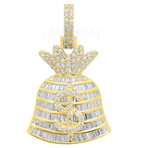 Colgante de diamante de moissanita de Plata de Ley 925 con estilo para hombre, colgantes y dijes finos de nueva llegada con claridad VVS avanzada - Product Image 1