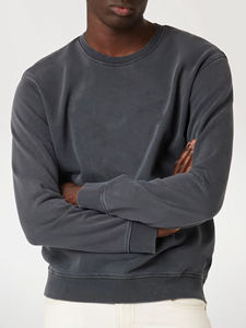 Logo personnalisé OEM brodé hiver col rond sweat hommes Street Style ample épaissi 100% coton surdimensionné à manches longues - Product Image 3