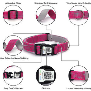 신상품 스마트 반사 개 목걸이 내장 QR ID 태그 야간 안전 및 조정 가능한 디자인 - Product Image 5