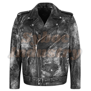 Vintage Leather Biker <b>Jacket</b> For Men's Genuine Soft Sheep Wax Motorcycle Style Leather Biker <b>Jacket</b> For College <b>Boys</b> - Product Image 1