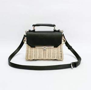 Trendy Women's Summer Rattan Bag Woven <b>Purse</b> with Zipper Closure Embroidery <b>Beading</b> & Chain Decorations - Product Image 4