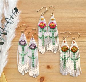 Premium Quality Fashion Post <b>Earrings</b> Jewelry Seed Bead Wrap <b>Earrings</b> <b>Handmade</b> Stud Post <b>Earrings</b> for Women Girls New Designs Mo - Product Image 3