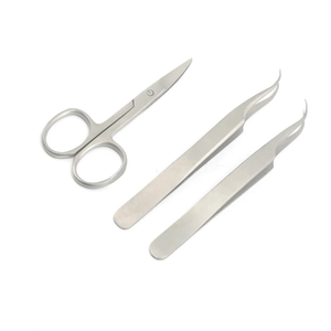 Pinzas Curvas para Pestañas de Acero Inoxidable, Duraderas, con Punta Puntiaguda, 10 mm de Longitud, Clip Multifunción, Depilación Facial Ecológica - Product Image 1