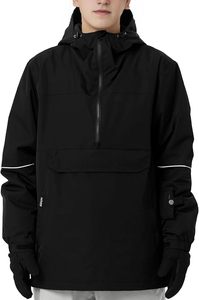 Veste de snowboard coupe-vent imperméable pour hommes personnalisée manteau de ski d'hiver à fermeture éclair avec capuche vêtements de sport de plein air en gros - Product Image 2