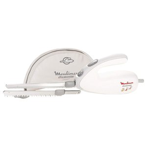 Couteau électrique Moulinex Secanto 100W blanc avec étui et deux lames pour trancher la viande - Product Image 1