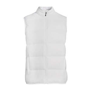 Gilet matelassé sans manches gris clair pour homme, tissu polyester de haute qualité, col montant, veste matelassée chaude d'hiver pour homme - Product Image 4