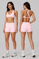 Setelan Yoga Crossback Musim Panas untuk Wanita, Set Legging Pinggang Tinggi, Pakaian Olahraga Cepat Kering dan Bernapas, Pakaian Aktif Yoga Fitness