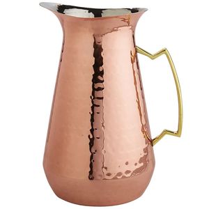 Jarra de Agua de Cobre Martillado Premium con Asa Dorada para Servir Agua Elegante y Saludable - Product Image 1