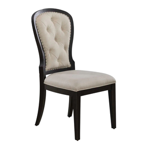 Silla de Comedor Tapizada con Respaldo Alto y Adornos de Tachuelas - Silla Clásica Moderna (Transicional) para el Comedor del Hogar - Product Image 2