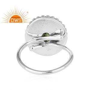 Meilleure vente Bague de déclaration en argent sterling oxydé Tourmaline verte naturelle Bague de déclaration Fabricant de bijoux personnalisés - Product Image 4