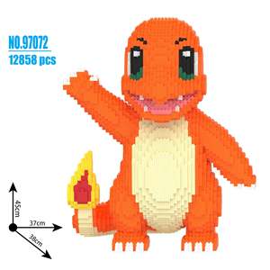 3D Plastic ABS Figure Set Educational DIY Building Toy Includes Charmander Bulbizarre Pikachu Blocks - Product Image 1